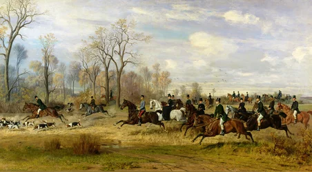 Kaiser Franz Joseph I. von Österreich jagt mit der Gräfin Larisch in Schlesien, 1882